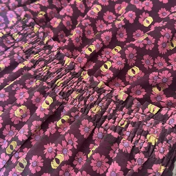 Joy Joy Dress sz Medium Ruffle Tiered Mini - Picture 13 of 15